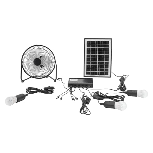 SHZULUSE Solar Fan & Light Kit with 4000mAh Battery