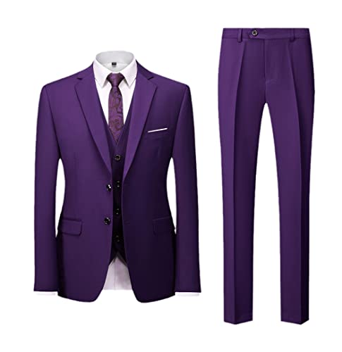 Costume homme 3 pièces violet pour une silhouette élégante en taille M
