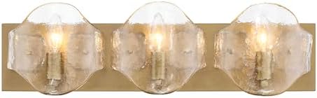 Minka Lavery 3693-732 Elora 3 Light 23" Wide Bathroom Vanity Light - Legacy Brass with Clear Textured Handmade Glass