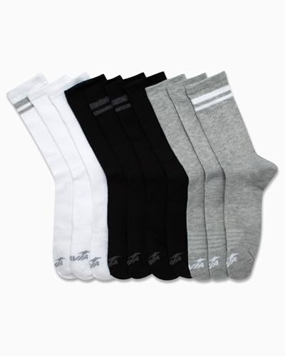 Avia Women's Socks - 10 Pack Performance Cushioned Mid Calf Athletic Crew Socks, Compression Socks for Women, Shoe Size: 4-102