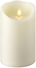 RAZ IMPORTS INC Push Flame Flameless Battery Operated LED Pillar Candle Ivory 3.5"x 5" , for Home Décor, Holiday and Gift