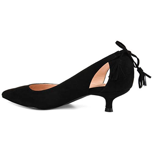 Brinley Co. Womens Pointed Toe Cut-Out Pump Black, 7.5 Regular US2