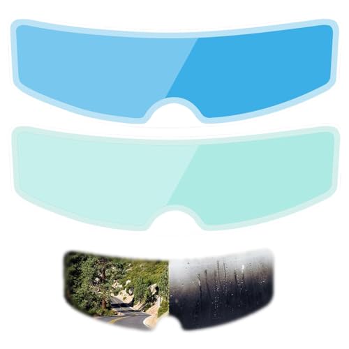 2 Pack Film Anti-Buée/Anti-Pluie pour Casque Moto, Visière Universelle Anti-Buée/Anti-Pluie, Protection Solaire, Autocollant, Film Anti-buée Universel pour Casque de Moto, Insert de lentille