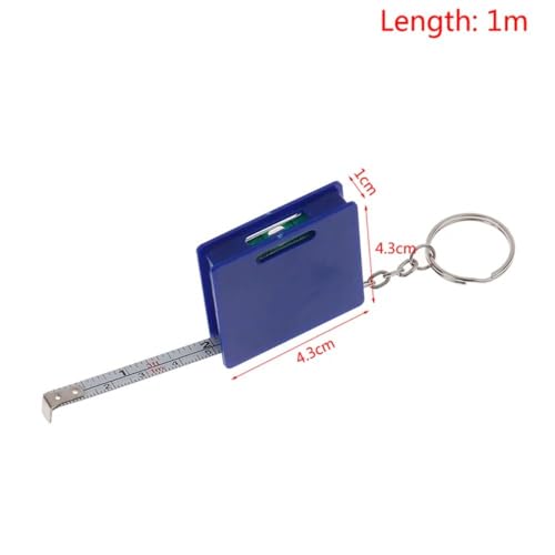Cinta Métrica Retráctil Mini 1M Acero Multifuncción Azul miniatura 2