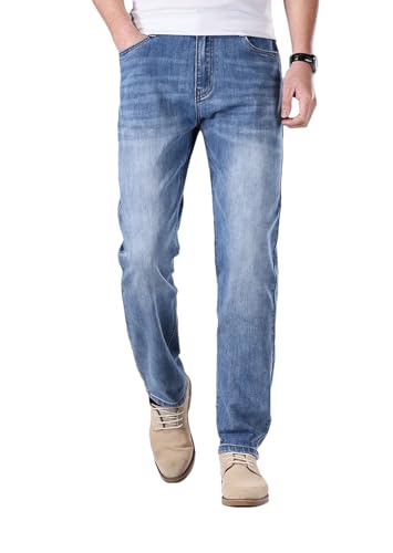 Men's Thin High Waist Pencil Pants Casual Business Jeans