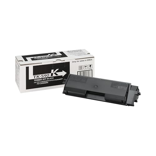 Kyocera Toner Cartridge TK-590 K - BLACK - 7.000 Pages High Capacity Genuine Premium Printer Toner - 1T02KV0NL0 - 0T2KVANL - for FS-C2026MFP / FS-C2026MFP+ / FS-C2126MFP / FS-C2126MFP+ / FS-C5250DN / FS-C2526MFP / ECOSYS P6026cdn / ECOSYS M6026cidn / M6526cdn / ECOSYS M6526cidn