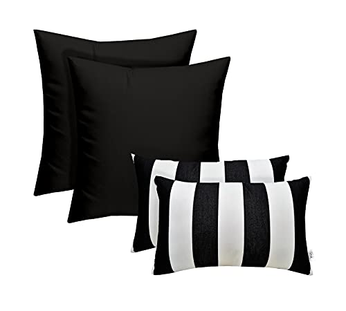 Rsh décor indoor outdoor set of 4 square and lumbar pillows, cho…