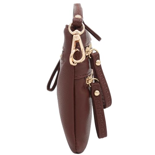 Image of FashionPuzzle Multi Zipper Pocket Small Wristlet Crossbody Bag