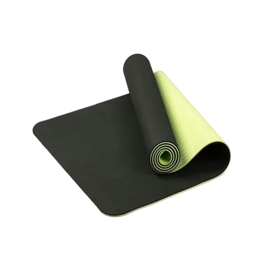 Yoga Mat, Compatible For Beginner 6mm Non-Slip Double Layer Sports Exercise Pad Gymnastics Pilates Mats With Net Bag Home Gym Fi