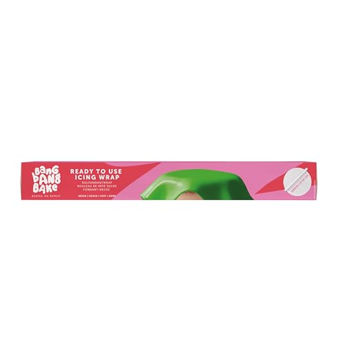 BangBangBake - Ausgerollte Rollfondant Decke Grün 430gr - Elastisch und Reißfest - Tortendeko - Einfache Anwendung - Vegan - Glutenfrei - Torten Zubehör - 1er Pack