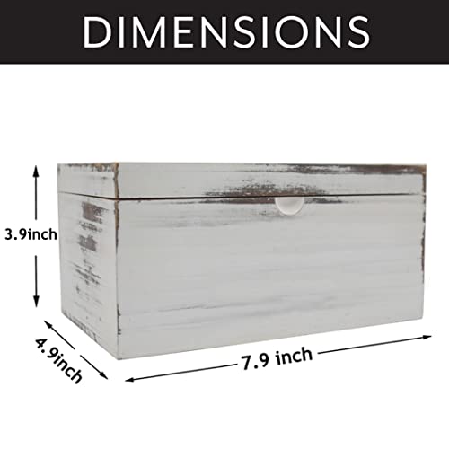 Yestoo Rustic Wooden Box With Hinged Lid, Farmhouse Laundry Wooden Storage Container Holder, Dryer Sheet Holder For Fabric Softener Sheets,Laundry Room Decor Grayish-White #TOP2