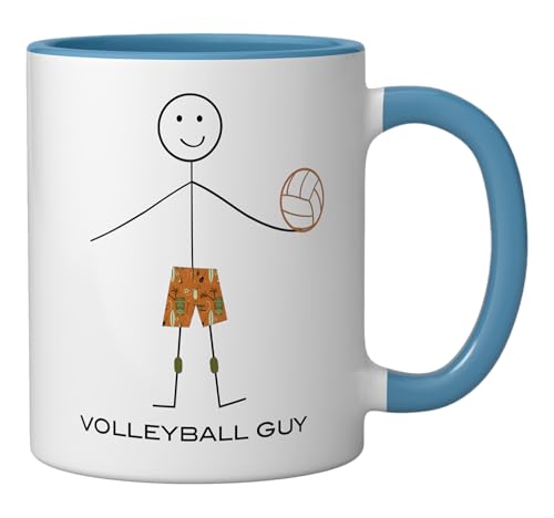 Tazón cerámico azul/blanco para jugador de vóleibol miniatura 2