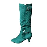 Auimank Womens Shoes Winter And Autumn Belt Buckle Cashmere Warm Home Long Boots Running Lightweight...