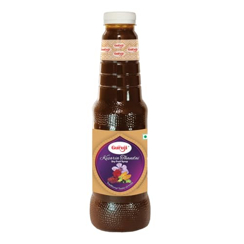 Image of Shree Guruji Kesaria Thandai Milk Beverage Refreshing Drink for Summer Dry Fruit Syrup Sharbat Instant Refreshing Drink (1 Litre)