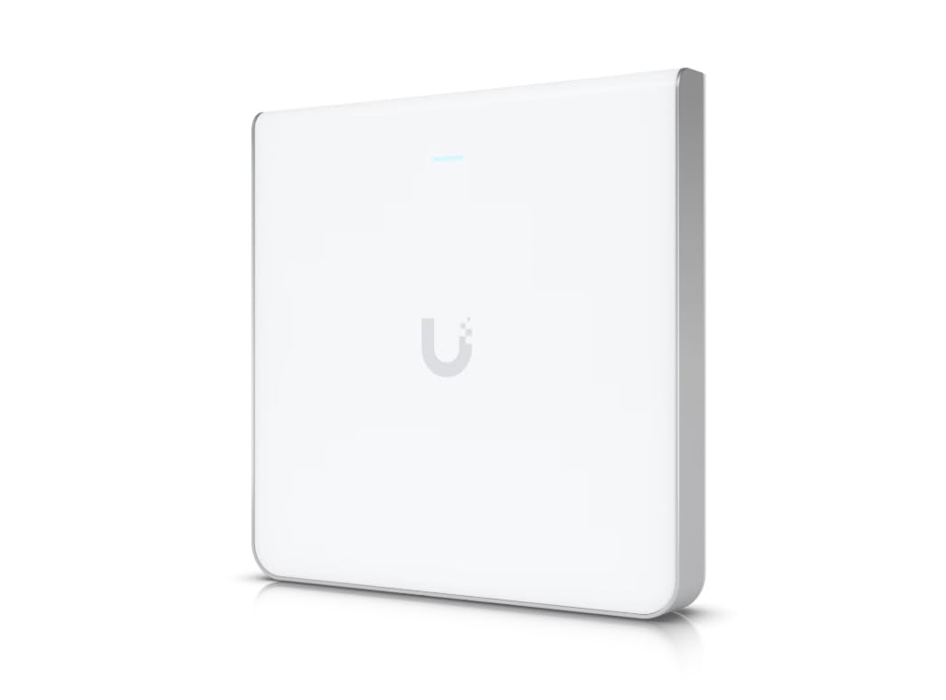 Ubiquiti U6 Enterprise In-Wall WiFi 6E Access Point, 10 flussi spaziali, switch a 4 porte, PoE++