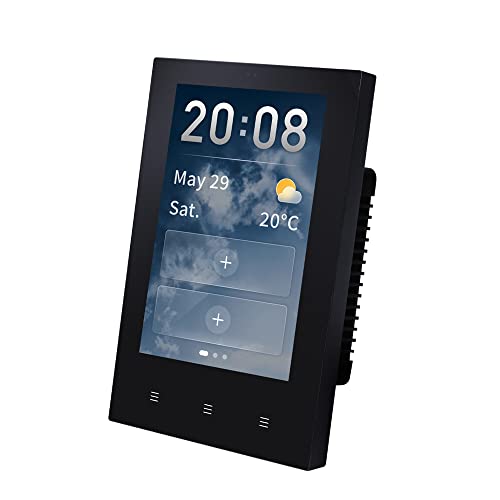 Tuya Smart Home Central Control Panel US 4 inches Wall Mount Multi-Functional Panel Built in Wireless Zigbee Hub Smart Life (Black)