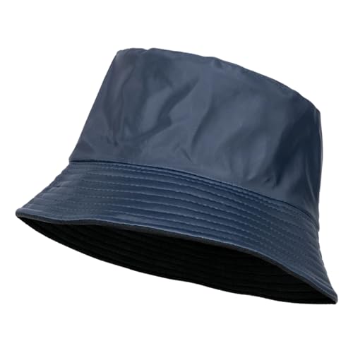 QILZO Gorro de Lluvia Impermeable Plegable Sombrero de Pescador Gorro para Hombres y Mujeres Gorro con Forro Interior Ideal para Senderismo, Deportes al Aire Libre, Color Azul
