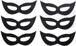 Masquerade Black Paper Eye Mask - 6PC