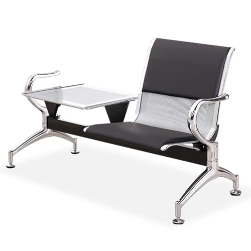 Reception Chair with Table - PU Leather Guest Bench for Hospitals, Salons, Conferences &amp; Waiting Areas - Stylish, Durable Seating Solution for Comfort &amp; Convenience