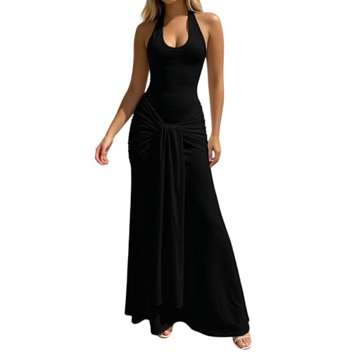 Robe de soirée sans manches moulante résolvant le manque d'élégance