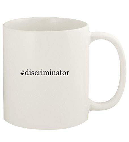 #discriminator - 11oz Hashtag Ceramic White Coffee Mug Cup, White
