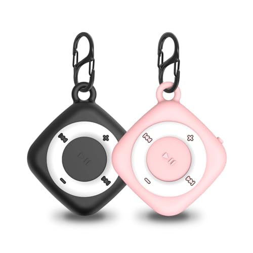 [2 Pack] Silicon Case for Tile Mate 2022 Tracker with Keychains, Waterproof Full Body Protective Cover for Tile Mate Holder, Anti Lost Hidden Full Cover for Tile Mate (Black & Pink)