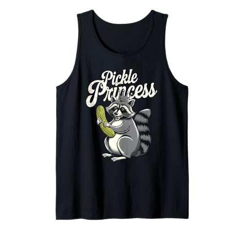 Pickle Princess Funny I Love Pickles Mapache con un pepinillo Camiseta sin Mangas