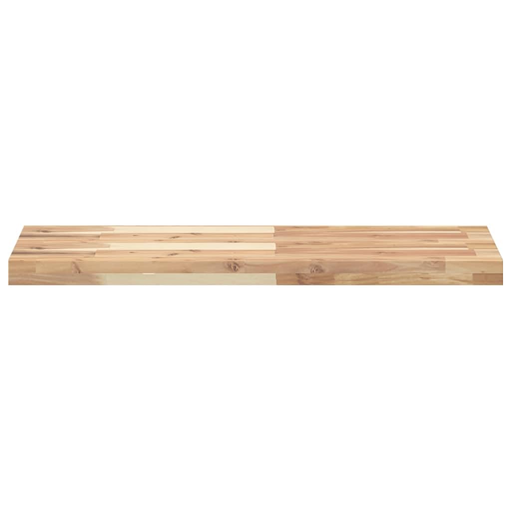 Estantería flotante, 80 x 30 x 4 cm, madera maciza, acacia sin tratar, estante de pared para dormitorio, baño, cocina, rectangular, robusto