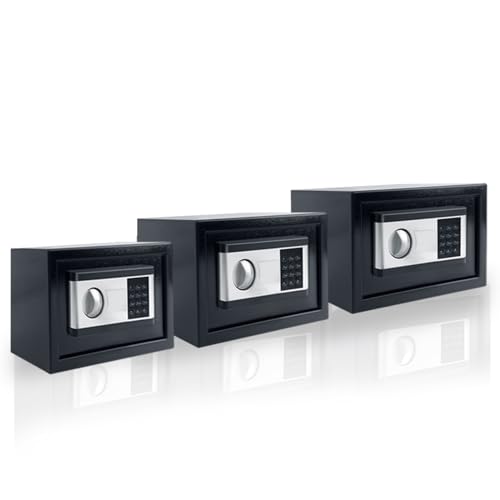 FIVMEN Safe Cassaforte per mobili da casa, impermeabile, 12 l, con codice di sicurezza e chiavi di sicurezza e funzioni di allarme, cassaforte
