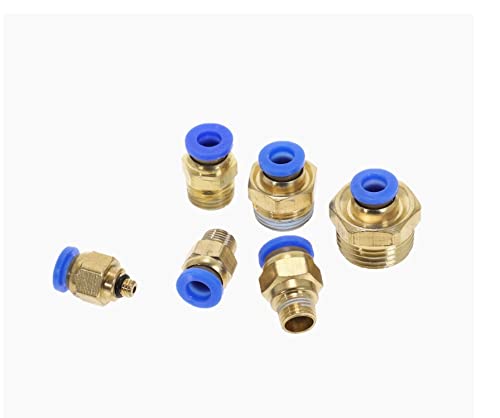 5x Raccordi Pneumatici Angolo 90° M5 Su 6mm - Ottone Per Aria Compressa, 16 Bar - Foto 2