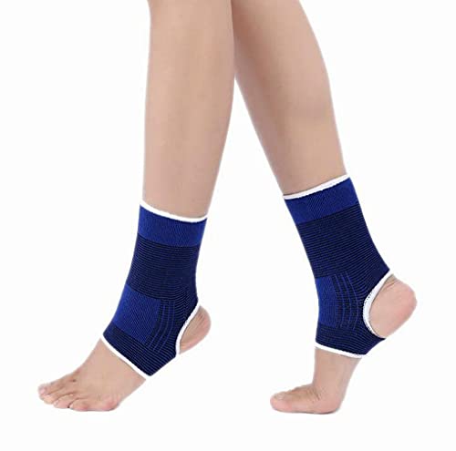 GUTEINTE Fascia Elastica Caviglia, Supporto Caviglia, Tutore e Protezione per Calcio Pallacanestro il Running, Sport Fitness, Traspirante, Adatto per Uomini e Donne, 2 Pezzi (Blu)