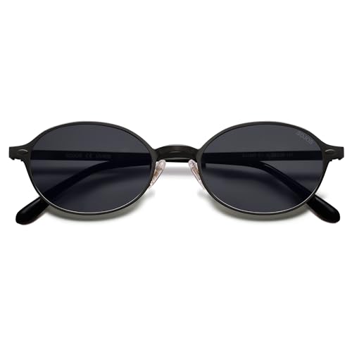 SOJOS Retro Trendy Oval Polarized Sunglasses Womens Mens, 80s 90s Chic Small Round Metal Frame Sunnies SJ12602