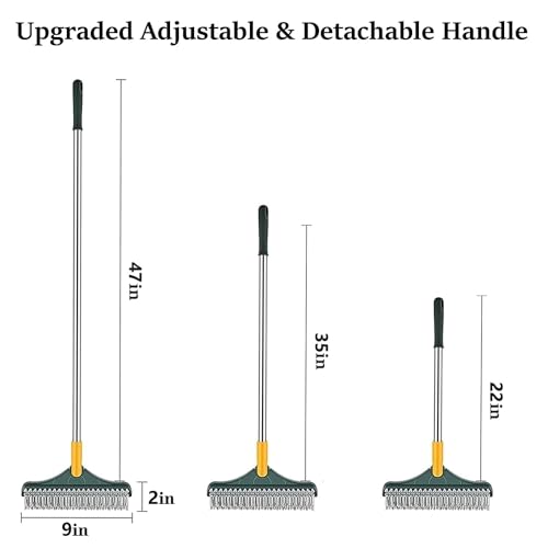 Image of 2-in-1 Bathroom Cleaning Brush with Wiper - Long Handle 180 Rotate Toilet Brush, Tiles Cleaning, Floor Scrub for Kitchen and Bathroom Accessories (3 in 1 Tiles Brush)