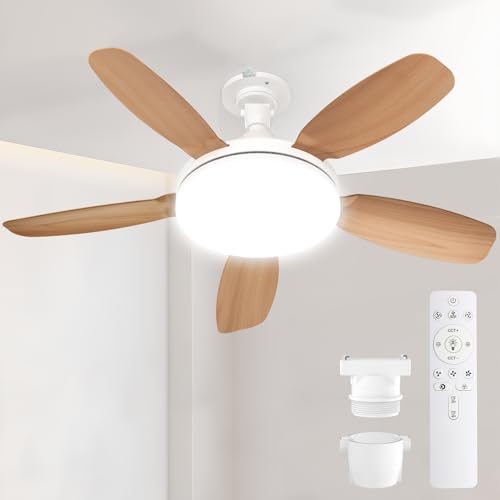 【大風量・大光量】ATOPSUN シーリングファンライト LED ファン付き照明 シーリングファン E26 扇風機 44W 5000lm 天井ライト 照明器具 省エネ 正逆回転切り替え 無階段調光調色 3階段風量調整 DCモーター タイマー機能 5枚羽根