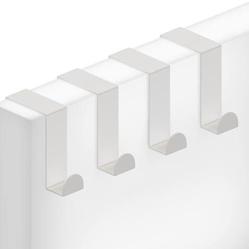 Minismus Juego de 4 Percha Puerta – Perchas Colgadores de Acero Inoxidable, Se Pueden Usar Individualmente – Ganchos para Colgar Toalla, Abrigo, Albornoz y Más (Blanco)