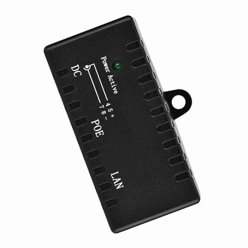 POE Injector, POE Splitter Adaptador Power Over Ethernet, Red LAN 10M/100Mbps, Interfaces RJ45, Puerto POE, LAN y DC, Fácil de conectar (Negro) miniatura 5
