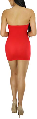 Image of ToBeInStyle Women's Sexy Novelty Sheer Strapless Slip Dress