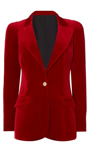 Womens Velvet Blazer Slim Fit Suit Jacket One Button Slim-fit Solid Color Blazer Wedding Prom Warm Women Blazer2