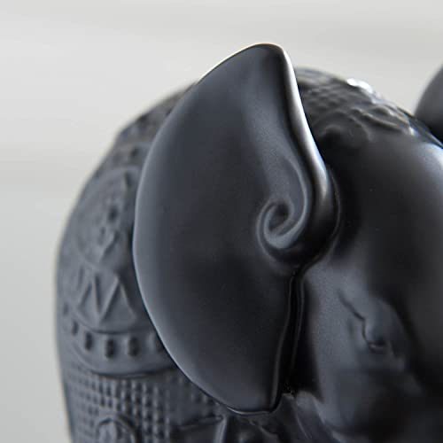 Favrd Elephant Decor Indian Decorative Black Elephant Statue Elephant Figurine Sculpture Décor Good Luck Elephant, 8 X 4.5 X 12.25 Inches #TOP3
