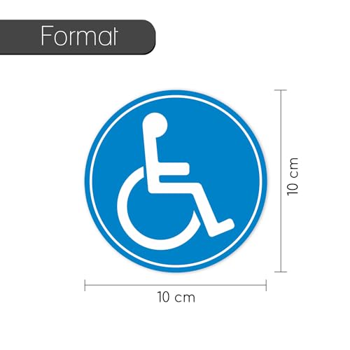 Rollstuhl-Magnet Ø 10 cm I Fahrzeug-Magnet für Autos I Transport für Menschen mit Behinderung I Rollstuhl-Fahrer I Wetterfest I Hinweisschild I Warnhinweis I Wetterfest I mag178
