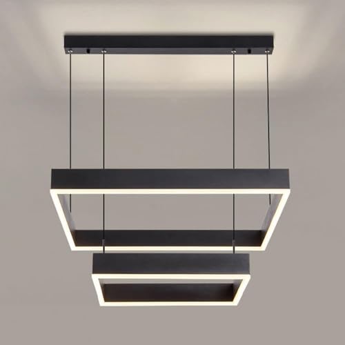 Plafonnier LED moderne à 2 carrés pour éclairer la salle à manger