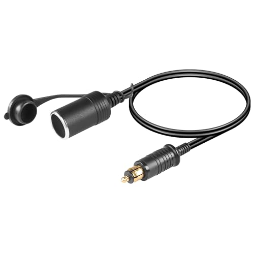 SinLoon DIN Hella vers allume-cigare femelle cordon d'alimentation 12 V 24 V prise DIN mâle européenne vers prise femelle allume-cigare avec couvercle...