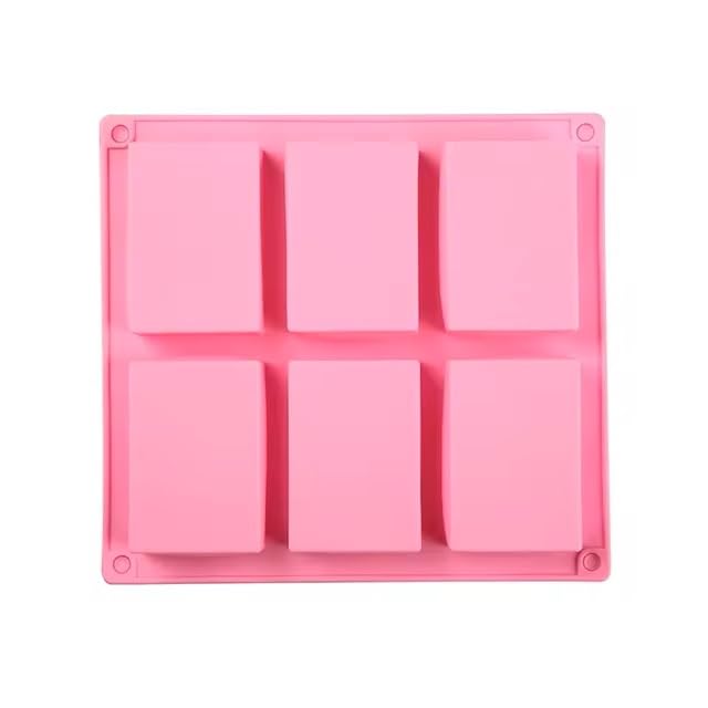Molde Silicone Flexível 6 Cavidades Sabonete Artesanal Rosa