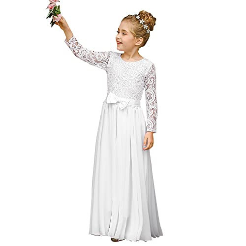 Vintage Flower Girl Dress Fancy Boho Chiffon...