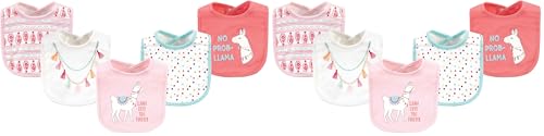 Image of Little Treasure Unisex Baby Cotton Bibs, Llama, One Size (Pack of 2)