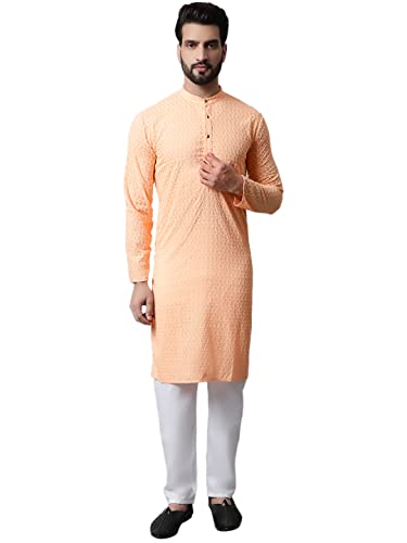 Image of Jompers Men's Regular Fit Cotton Embroidered Kurta Set