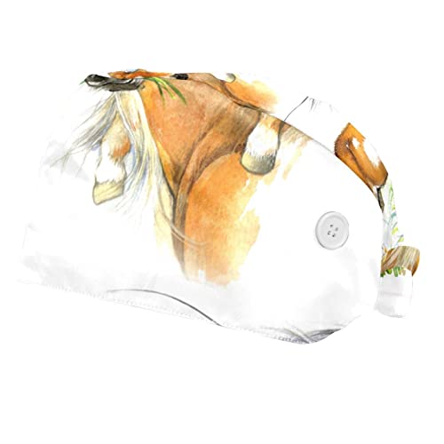 Chapeaux de travail imprimé chevaux fleurs pour le quotidien des fleuristes et soignants