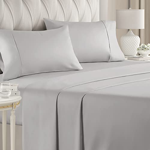 400 Thread Count Cotton - Queen Size Sheet Set - 100% Cotton Sheets - 400-Thread-Count - Sateen Cotton - Deep Pocket Cotton Bed Sheets - Silky & Soft Cotton - Hotel Quality Cotton Sheet for Queen beds