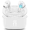 Kopfhörer Kabellos Bluetooth 5.4, Bluetooth Kopfhörer In Ear mit 4 ENC Noise Cancelling Mics, Kabellose Kopfhörer 40Std Tiefer Bass, LED-Anzeige IP7 Wasserdicht Ohrhörer für Arbeit und Studium Weiß