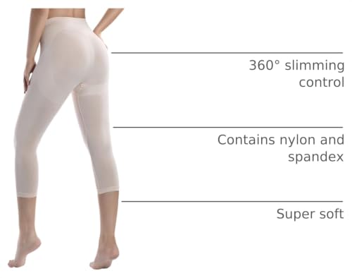 Image of +MD Womens Shapewear Legging High Waist Thigh Slimmer Tummy Control Panties Knee Length Body Shaper Butt Lift